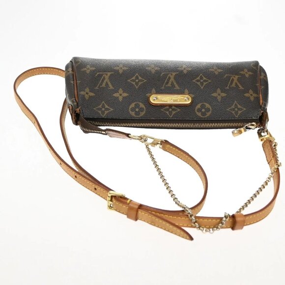 LOUIS VUITTON Eva 2Way Chain Shoulder Bag Monogram Leather Brown - Picture 6 of 15